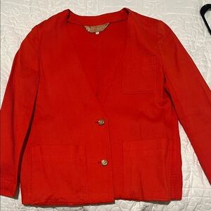 Vibrant orange Blazer with Button Detail